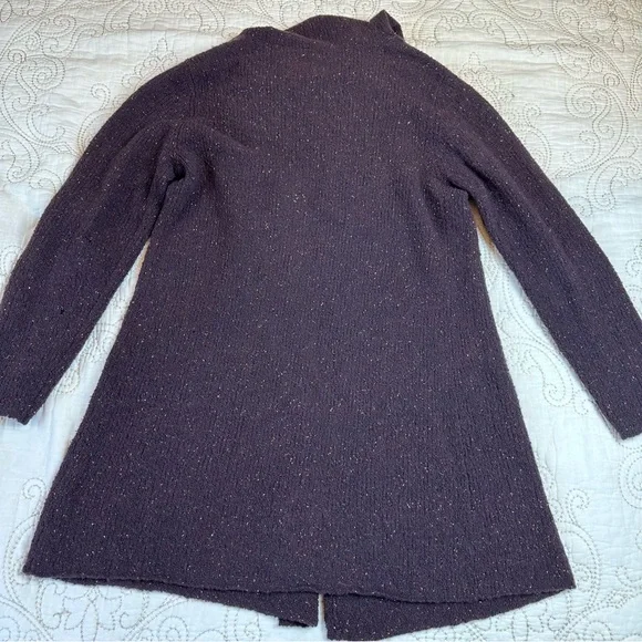 Eileen Fisher boucle hooded long cardigan - Picture 3 of 8
